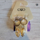 GOLD+, ROUND DANGLE EARRINGS WITH JEWEL