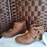 LT BROWN,7.5,ANKLE BOOT TRAP BEADS