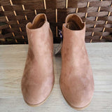 PINK,8.5,FAUX SUEDE ANKLE BOOTS