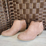 PINK,8.5,FAUX SUEDE ANKLE BOOTS