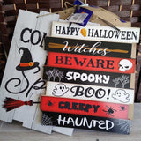 6PC,SET OF GLITTER HALLOWEEN SIGNS