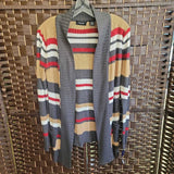 GRAY+,LARGE,STRIPED CARDI