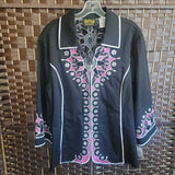 BOB MACKIE,BLACK+,XL,EMBROIDERED JACKET