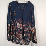 TOLANI COLLECTION,NAVY+,SMALL,LONG SLEEVE FLORAL TOP