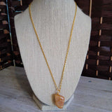 GOLD+, WIRE WRAPPED STONE NECKLACE