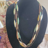 BROWN+, MULTI STRAND SEED BEAD NECKLACE