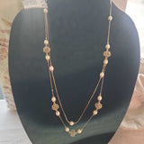 GOLD+, GOLD CHAIN PEARL DOUBLE LAYERED NECKLACE