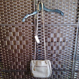 LATIQUE,TAN/GOLD, CHAIN STRAP PURSE