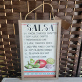 BROWN+, WOODEN SALSA RECIPE WALL SIGN