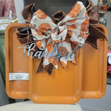 ORANGE+, THANKFUL METAL/BOW WALL ART