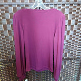 SHEIN,BURGUNDY,LARGE,V NECK TOP