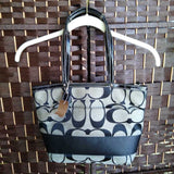 COACH,GRAY/BLACK, SHOULDER PURSE