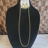 GOLD+,3PC,TWIST NECKLACE/BRACELET/EARRINGS