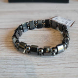 BLACK, MAGNETIC BEADED BRACELET