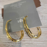 GOLD+, GOLD RHINESTONE HOOP EARRINGS