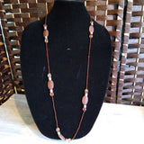 BROWN,LONG,BEADED NECKLACE