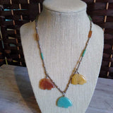 MULTI/SIL, STONE BEAR NECKLACE