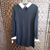 SHEIN,BL/WH,LARGE,SWEATER DRESS