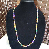 MULTI/GOLD,LONG,BEADED NECKLACE