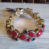 RED+, STONE/GEM STRETCH BRACELET