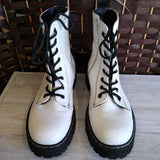 SINCERELY JULES,WHITE/BLACK,9,COMBAT BOOTS