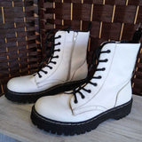 SINCERELY JULES,WHITE/BLACK,9,COMBAT BOOTS