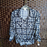 PASSPORT GIRL,BL/WH,12,PLAID TOP