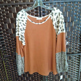 TAN+,SMALL,LONG SLEEVE TOP