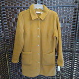 DENIM & CO,MUSTARD BROWN,SMALL,SHERPA FLEECE SNAP FRONT