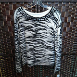 NN,BLK WHT,MED,LNG SLV ZEBRA STONES ON NECK