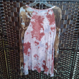 BROWN+,XL,TIE DYE TOP