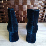 BLUE+,7.5,VELVET ZIP ANKLE BOOTS