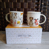 SPOTTED DOG, PAIR,CERAMIC DOG MUGS