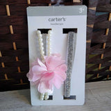 PNK WHT SILVER,2 PC,HEADBANDS