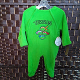 NICKELODEON,GREEN,6/9 MO,TURTLES FLEECE SLEEPER