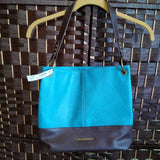 BLUE+,MED,2 TONED PURSE