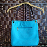 BLUE+,MED,2 TONED PURSE