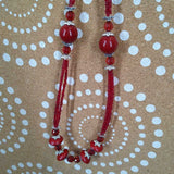 RED+, SEED BEAD NECKLACE