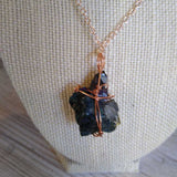 ROSE GOLD+, STONE/CRYSTAL IRIDESCENT WIRE WRAPPED NECKLACE