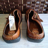 BROWN+,9,SLIP ONS WITH BUCKLE