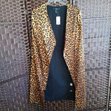 FOREVER 21,BLACK+,MEDIUM,ANIMAL PRINT LONG CAPE