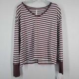 STYLUS,WHITE PURPLE,LARGE,LONG SLEEVE STRIPED T