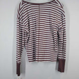 STYLUS,WHITE PURPLE,LARGE,LONG SLEEVE STRIPED T