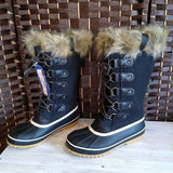 WATERPROOF,BLACK,8,FAUX FUR WINTER BOOTS