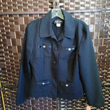 BLACK+,8,4 POCKET BLAZER WITH RHINESTONES