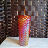 ORANGE, TEXTURED TUMBLER