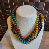 MULTI, BEADED TORSADE NECKLACE