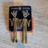 M,SILVER+, METAL LADY EARRINGS