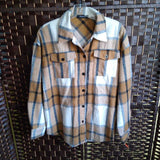 AUTOMET,CREAM TAN,XS,FLANNEL STRIPE BUTTON UP