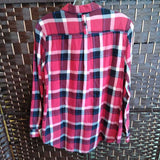 GIRL CRAZY,BLACK/RED,M,BUTTON UP PLAID LONG SLEEVE